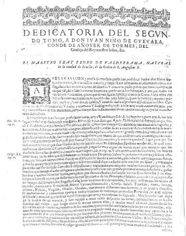 Dedicatoria del sengudo tomo,...