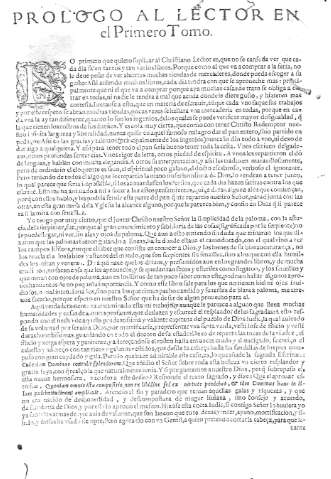 Prologo al lector en el Primer Tomo