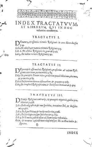Index tractatuum, et librorum...