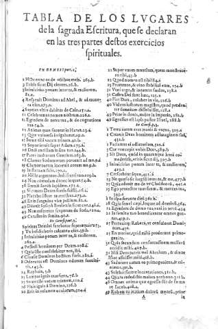 Tabla de los Lugares de la Sagrada Escritura...