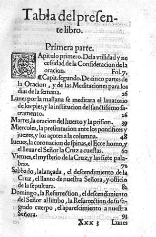 Tabla del presente libro
