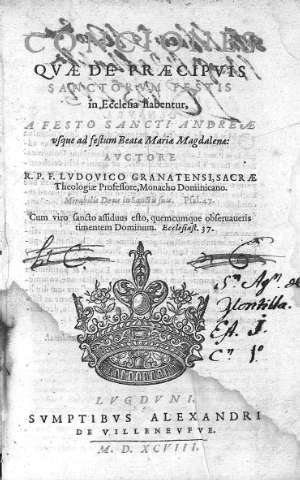 Conciones quae de praecipuis Sanctorum Festis in Ecclesia habentur...