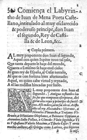 [Comiença el Labyrintho de Iuan de Mena...] 1
