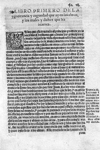 [Libro Primero de la ygnorancia y ceguedad que ay en las almas,...] vii