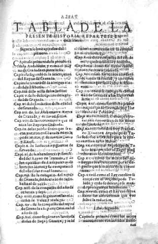 Tabla de la presente historia...