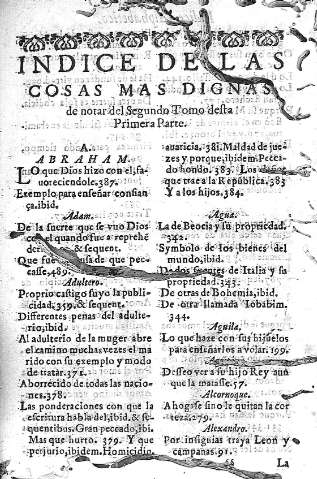 Indice de las cosas mas dignas...