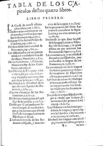 Tabla de los capitulos