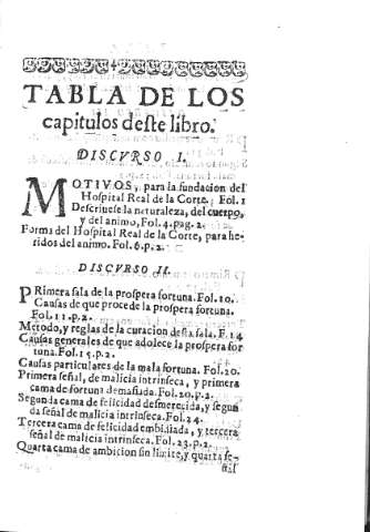 Tabla de los Capitulos deste libro