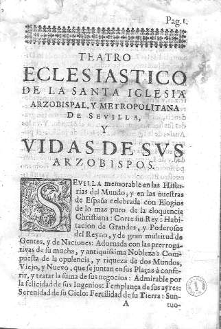 [Teatro Eclesiastico de la Santa Iglesia Arzobispal, y Metropolitana de Sevilla,...] 1