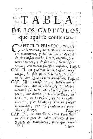 Tabla de los Capitulos...