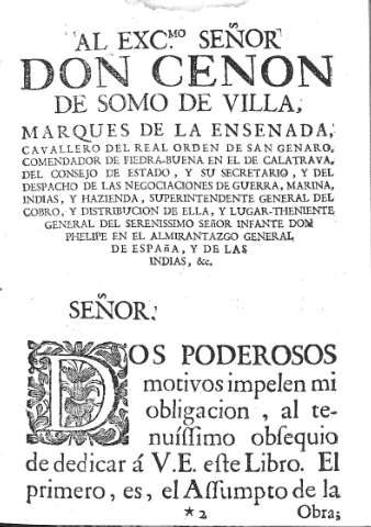 Al excmo. Señor Don Cenon de Somo de Villa,...