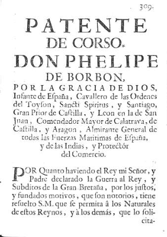 [Patente de Corso] 309