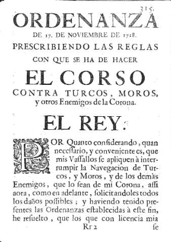 [Ordenanza de Corso] 315