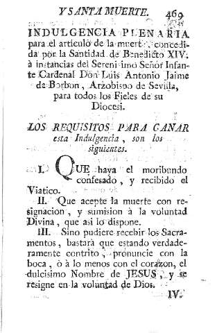 [Indulgencia plenaria para el articulo de la muerte...] 469