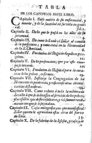 Tabla de los capitulos...