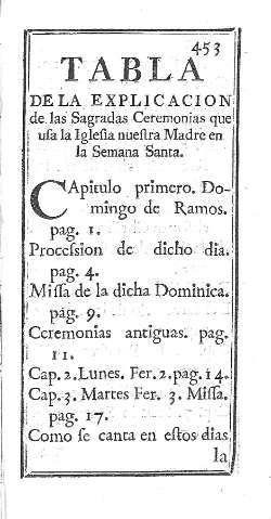 [Tabla de la explicacion de las Sagradas ceremonias...] 453