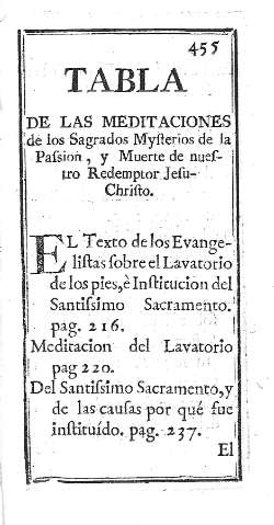[Tabla de las meditaciones...] 455