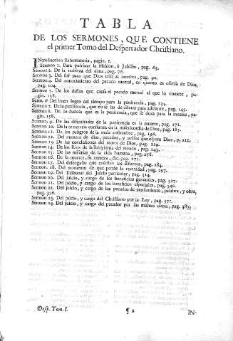 Tabla de los Sermones