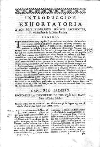 [Introduccion. Exhortatoria... y Capitulos] 1