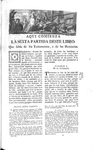 [Sexta Partida. Que fabla de los Testamentos, e Herencias] 1