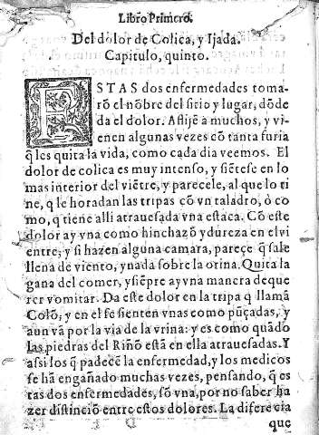 Capitulo Quinto. Del dolor de Colica, y Ijada