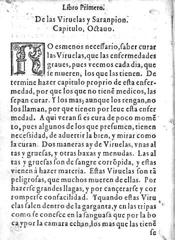 Capitulo Octavo. De las Viruelas y Saranpion
