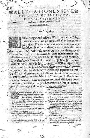 [Allegationes Sive] 426