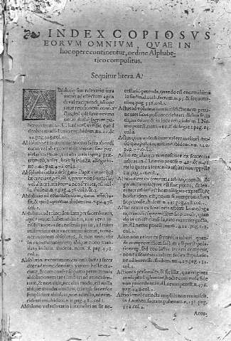 Index Copiosus eorum omnium,...