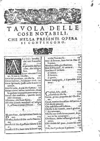 Tavola delle cose notabili,...