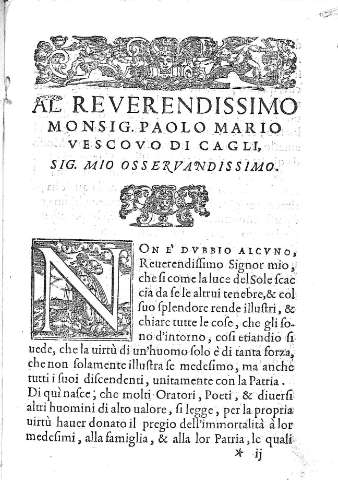 Al reverendissimo Monsig. Paolo Mario Vescovo...