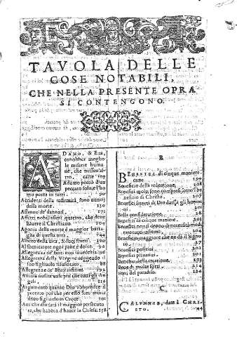Tavola delle cose notabili,...