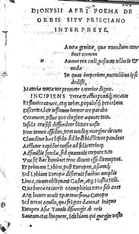 [Dionysii Afri poema de orbis situ Prisciano interprete] 205