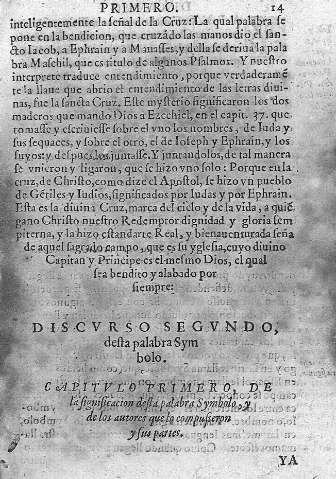 [Discurso segundo, desta palabra Symbolo] 14