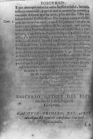 Discurso quinze del Espiritu sancto...