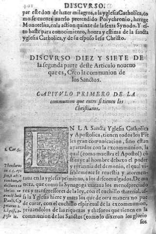 Discurso diez y siete de la segunda parte deste Articulo noveno que es, Creo la communion de los Sanctos] 9