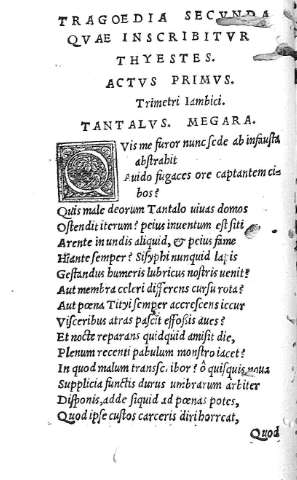 Tragoedia Secunda quae inscribitur Thyestes