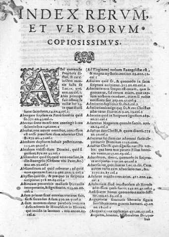 Index rerum, et verborum copiosissimus