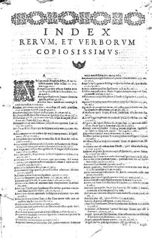 Index Rerum, et verborum...