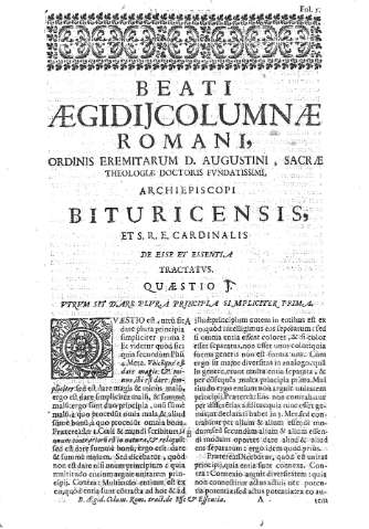 [De esse et essentia] 1