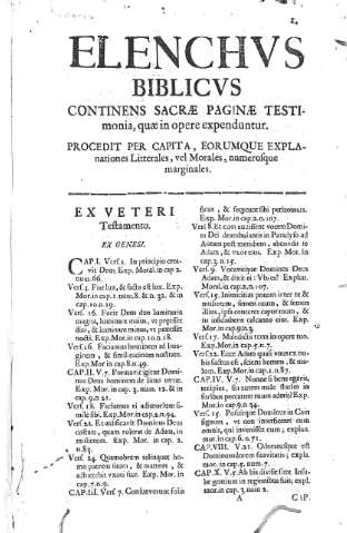 [Elenchus Biblicus continens Sacrae paginae testimonia,...] 1