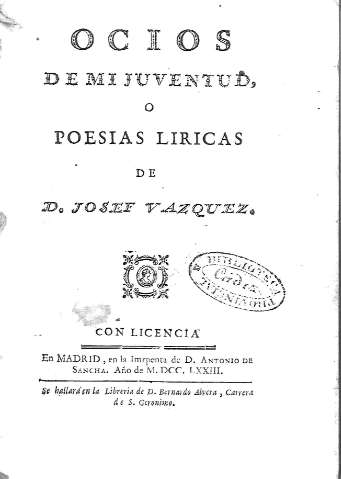 Ocios de mi juventud, o poesias liricas...