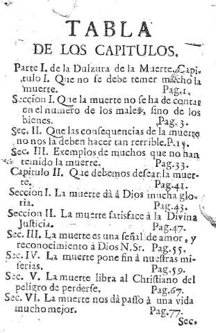 Tabla de los capitulos