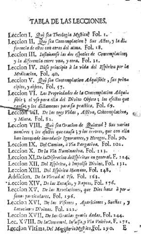 Tabla de las Lecciones
