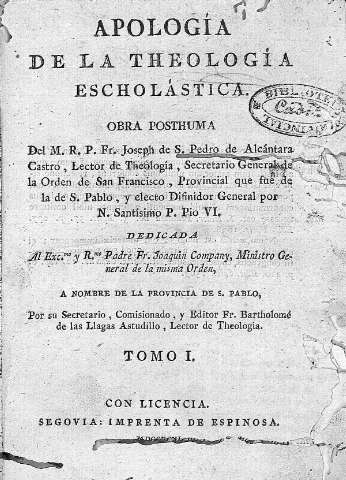 Apología de la Theología Escholástica. Tomo I
