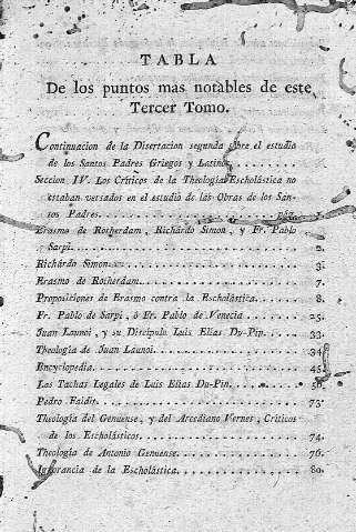 Tabla de los puntos mas notables...
