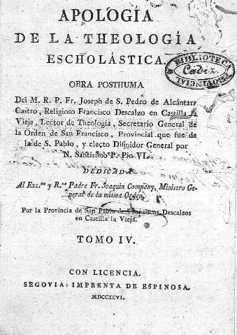 Apología de la Theología Escholástica. Tomo IV