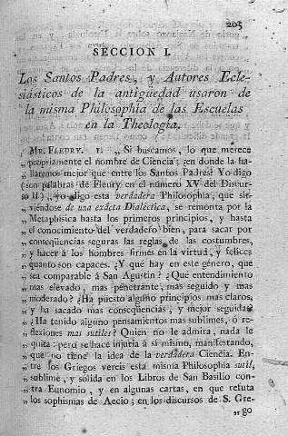 [Seccion I. Los Santos Padres, y Autores Eclesiásticos de la antigüedad usaron...] 205