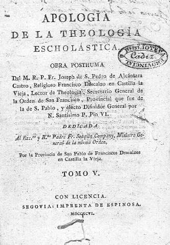 Apologia de la Theología Escholástica. Tomo V