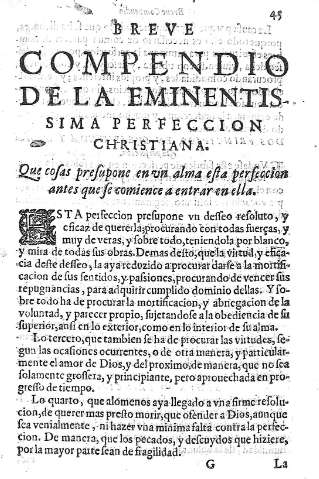 [Tratado Segundo. Breve compendio de la eminentissima perfeccion christiana] 45