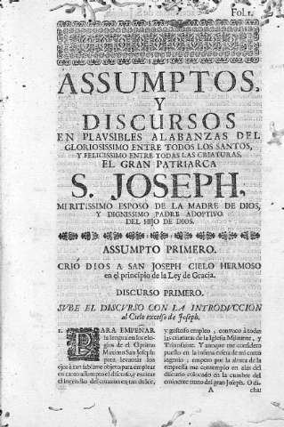 [Assumpto Primero] 1